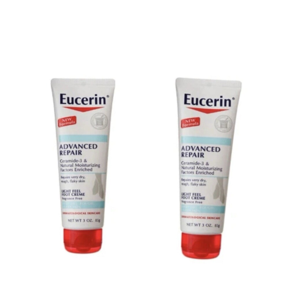 Eucerin Advanced Repair Foot Cream, Very Dry Skin, Light, Fragrance-Free, 3 oz